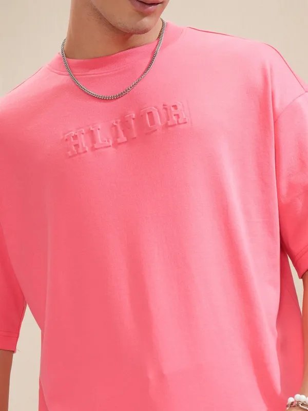 Highlander Men Rose Printed Round Neck Oversized Fit T-Shirt