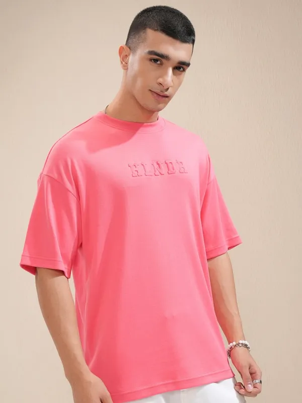 Highlander Men Rose Printed Round Neck Oversized Fit T-Shirt