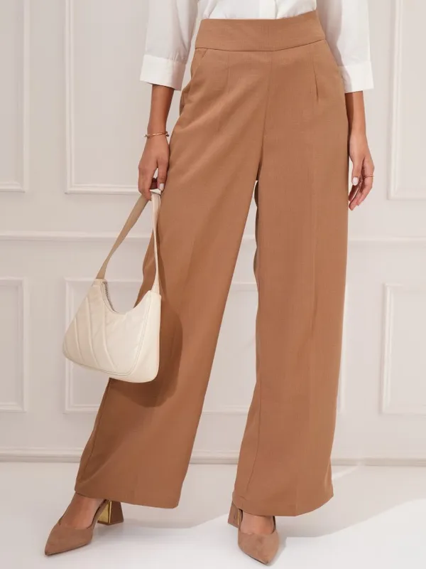 Tokyo Talkies Women Nude Regular Solid Formal Trouser