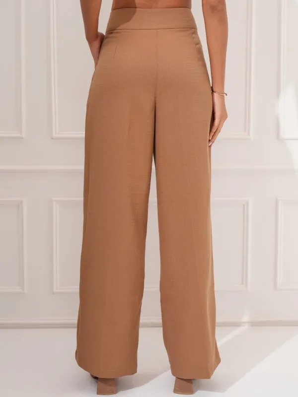 Tokyo Talkies Women Nude Regular Solid Formal Trouser