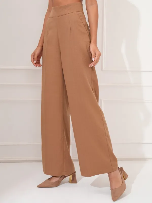 Tokyo Talkies Women Nude Regular Solid Formal Trouser