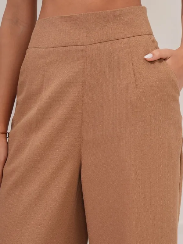 Tokyo Talkies Women Nude Regular Solid Formal Trouser