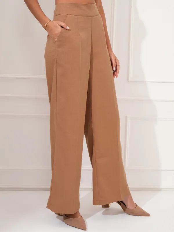 Tokyo Talkies Women Nude Regular Solid Formal Trouser