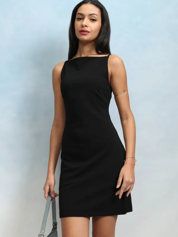 Tokyo Talkies Women Black Solid Bodycon Dress