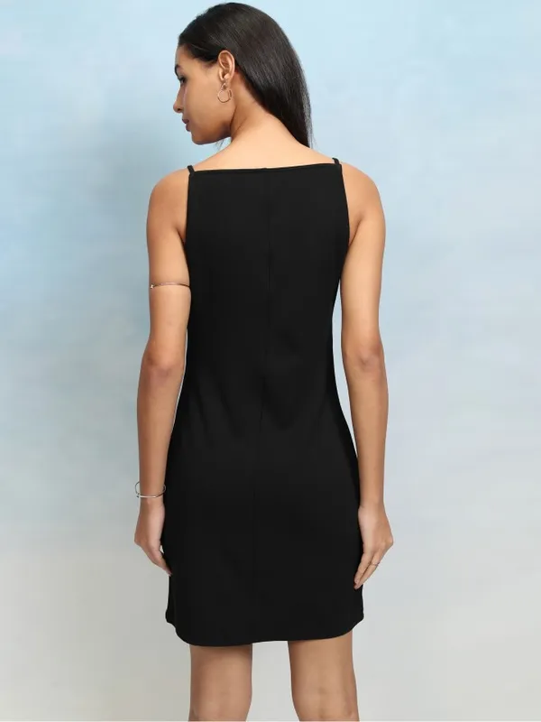 Tokyo Talkies Women Black Solid Bodycon Dress