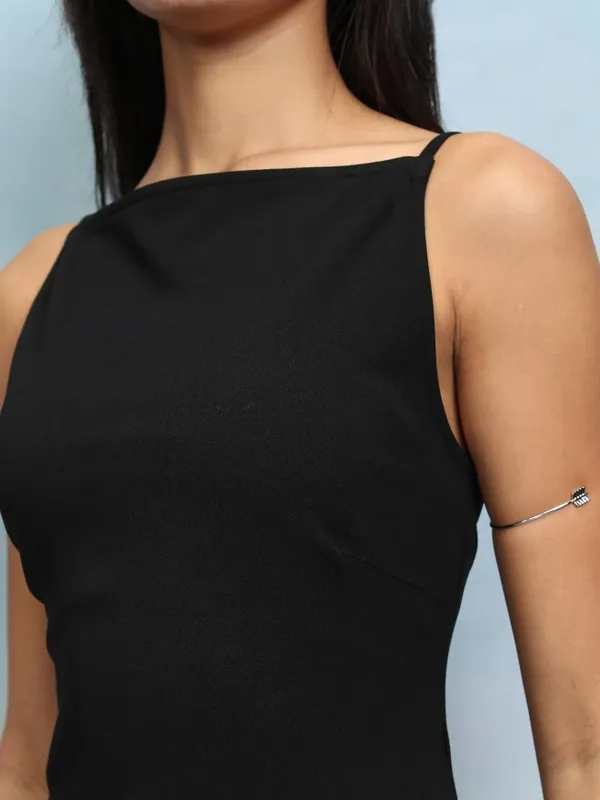 Tokyo Talkies Women Black Solid Bodycon Dress