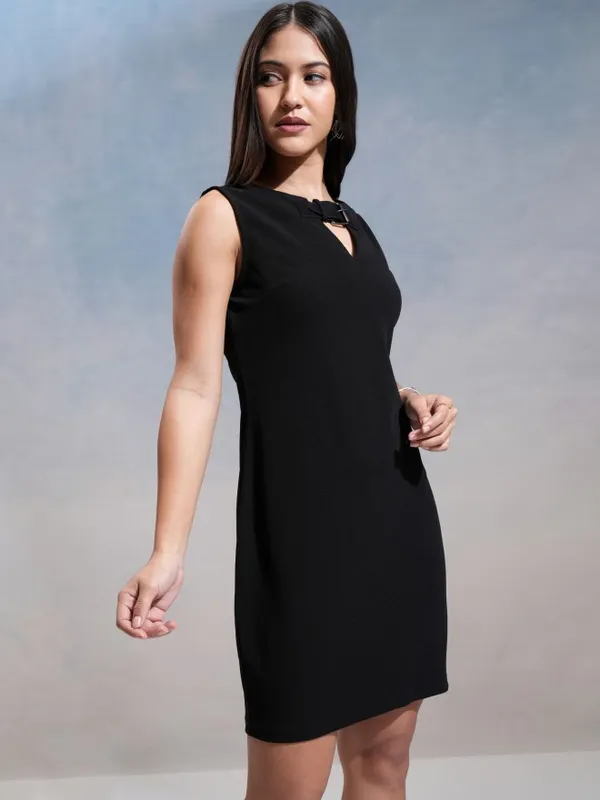 Tokyo Talkies Women Black Solid Bodycon Dress