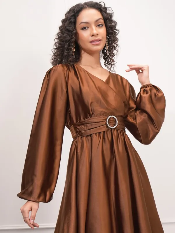 Solid Wrap Dress