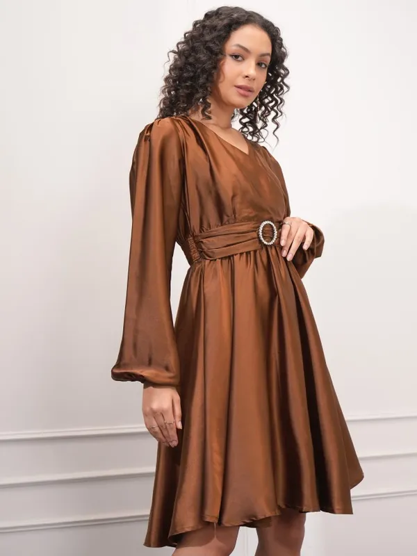 Solid Wrap Dress