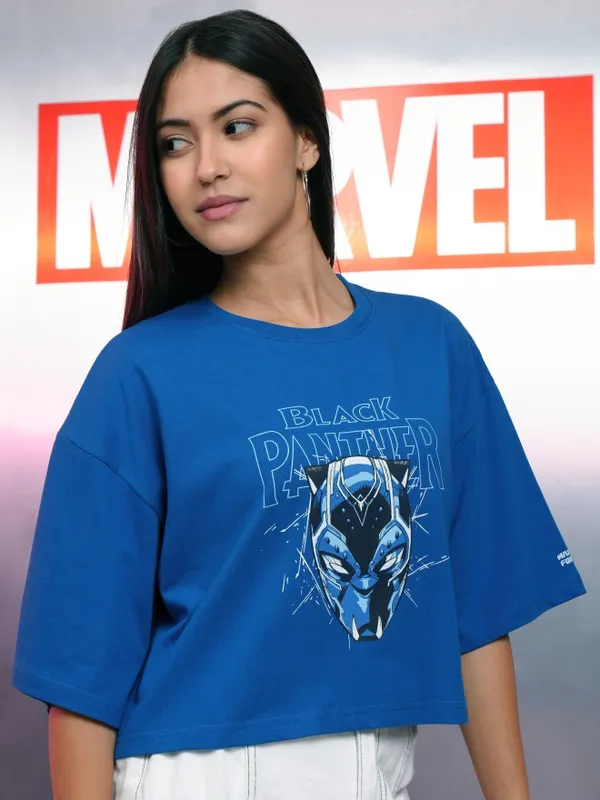 Black Panther Printed Regular Fit T-Shirt