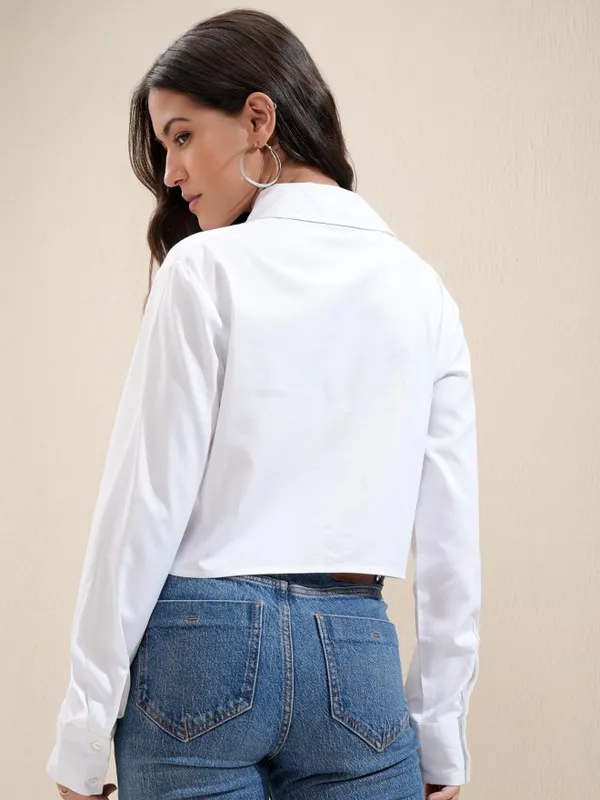 Solid Shirt Style Top
