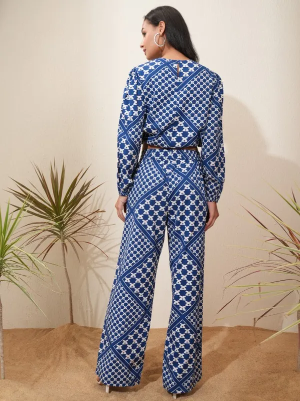 Tokyo Talkies Women Blue Top With Trousers Co-Ords