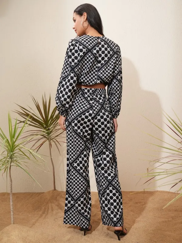 Tokyo Talkies Women Black Top With Trousers Co-Ords