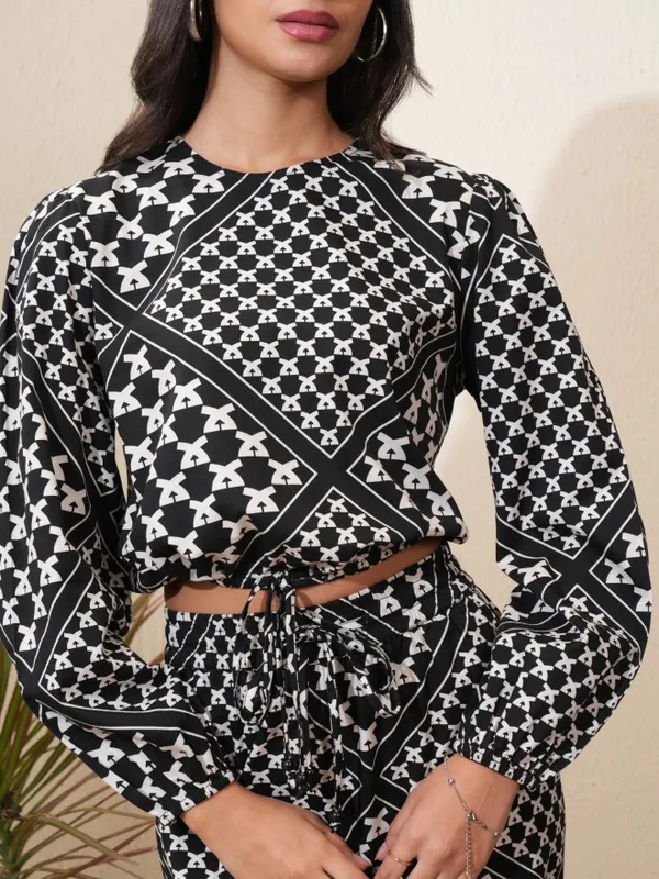 Tokyo Talkies Women Black Top With Trousers Co-Ords