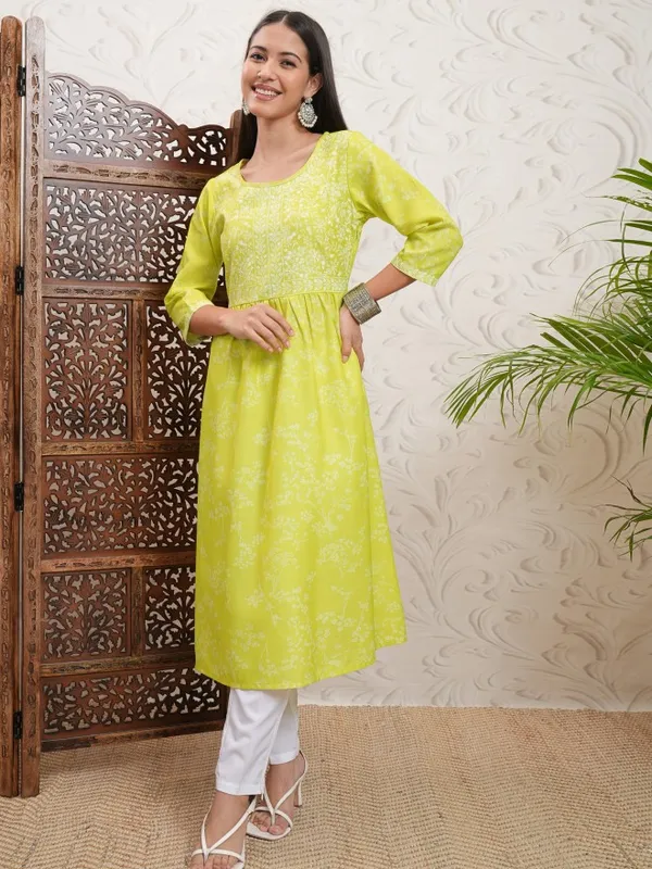 Printed A-Line Kurta