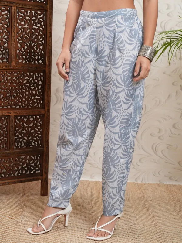 Vishudh Women Grey Embroidered Kurta With Trouser And Dupatta