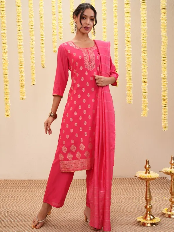 Women Kurta With Trousers & Dupatta