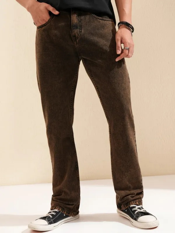 Highlander Men Brown Straight Fit Jeans