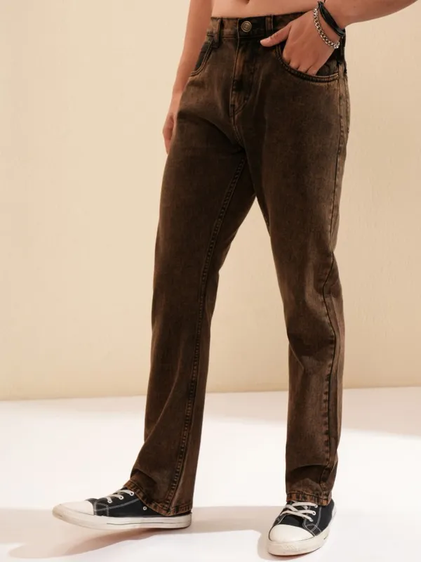 Highlander Men Brown Straight Fit Jeans