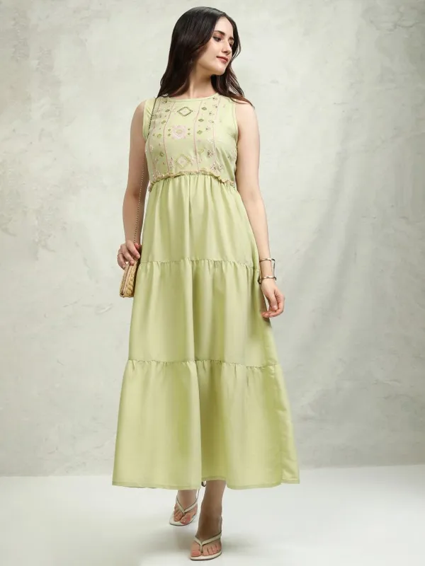 Embroidered Fit and Flare Dress