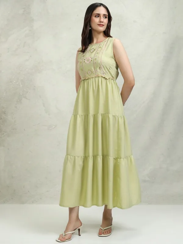 Embroidered Fit and Flare Dress