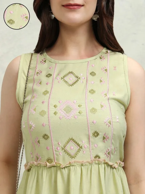 Embroidered Fit and Flare Dress