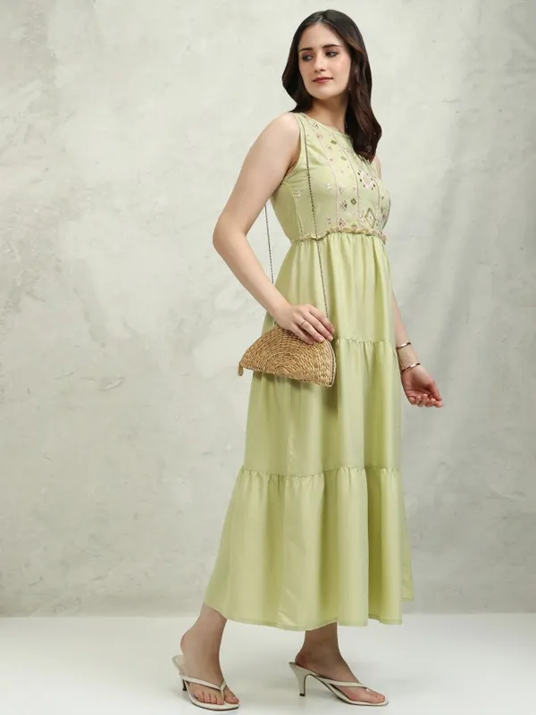 Embroidered Fit and Flare Dress