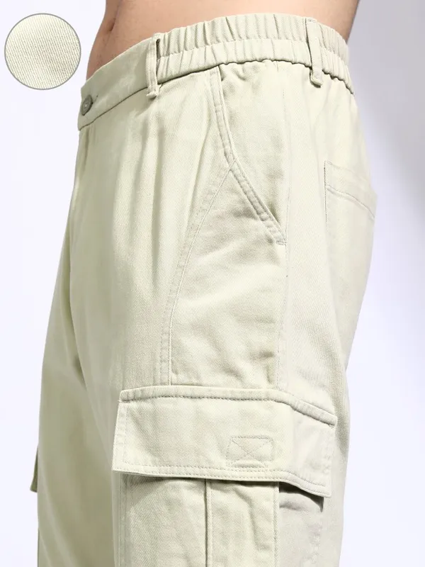 Highlander Men Beige Regular Fit Solid Joggers