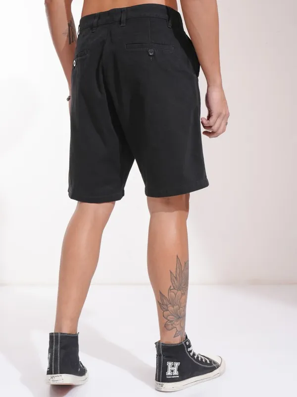Highlander Men Black Regular Fit Shorts