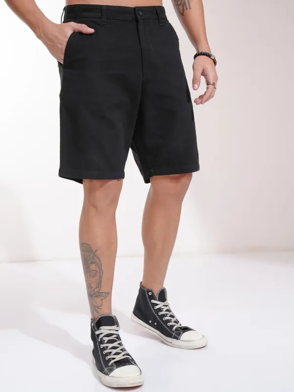 Highlander Men Black Regular Fit Shorts