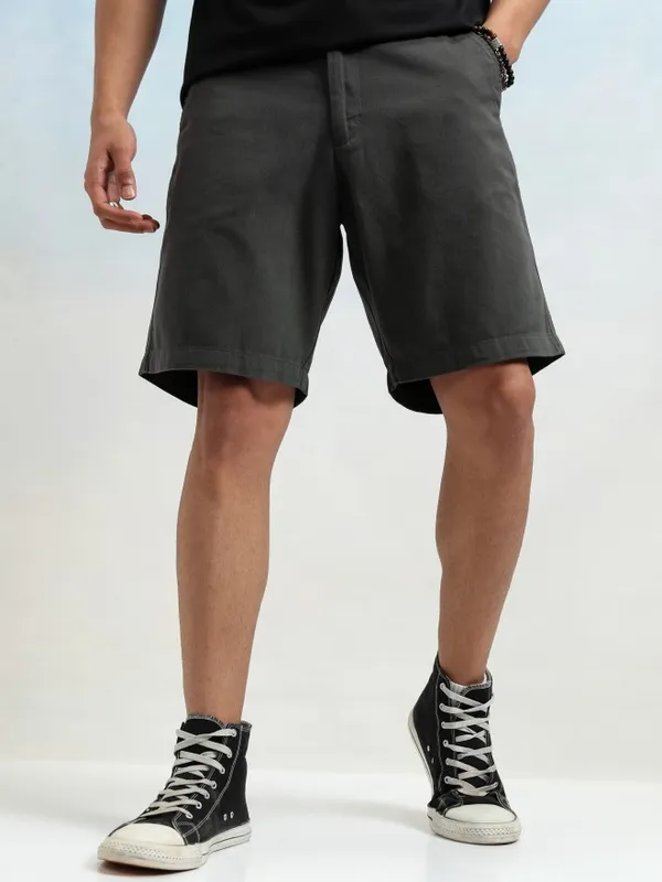Highlander Men Black Regular Fit Shorts