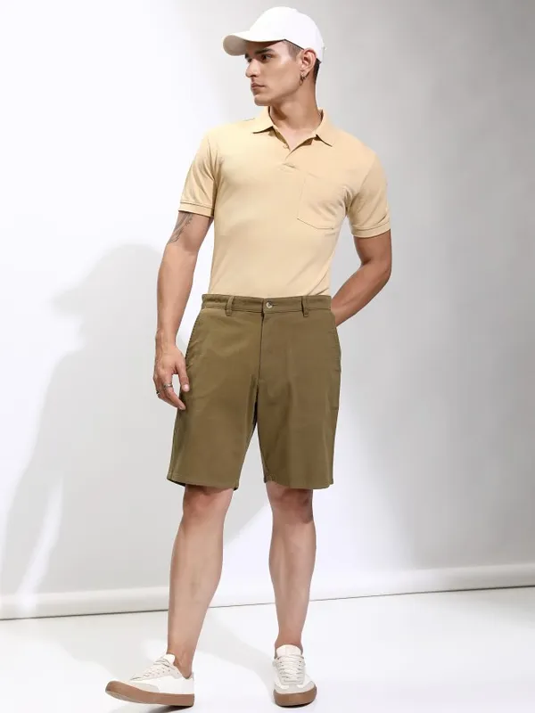 Highlander Men Brown Regular Fit Chino Shorts