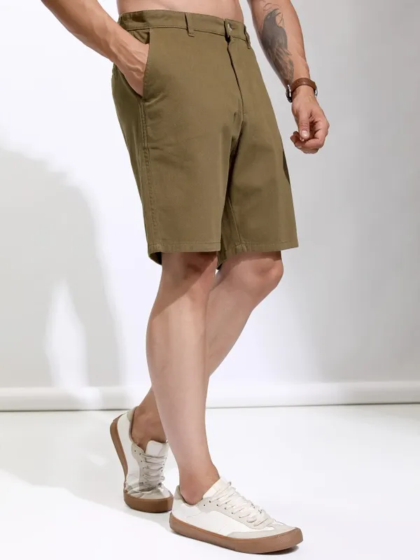 Highlander Men Brown Regular Fit Chino Shorts