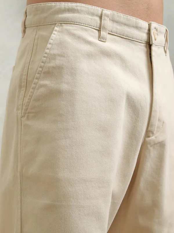 Highlander Men Cream Regular Fit Shorts