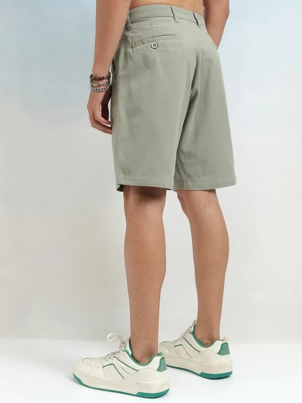 Highlander Men Green Regular Fit Shorts
