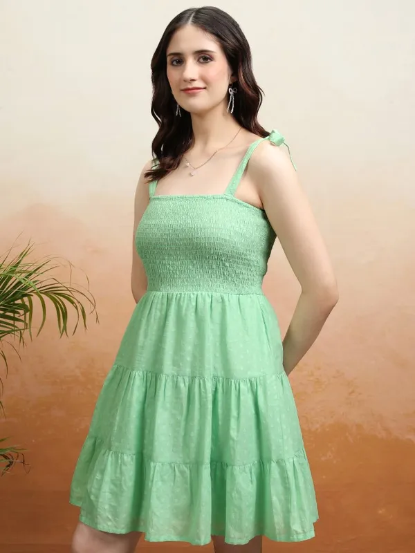 Self Design Fit And Flare Dress