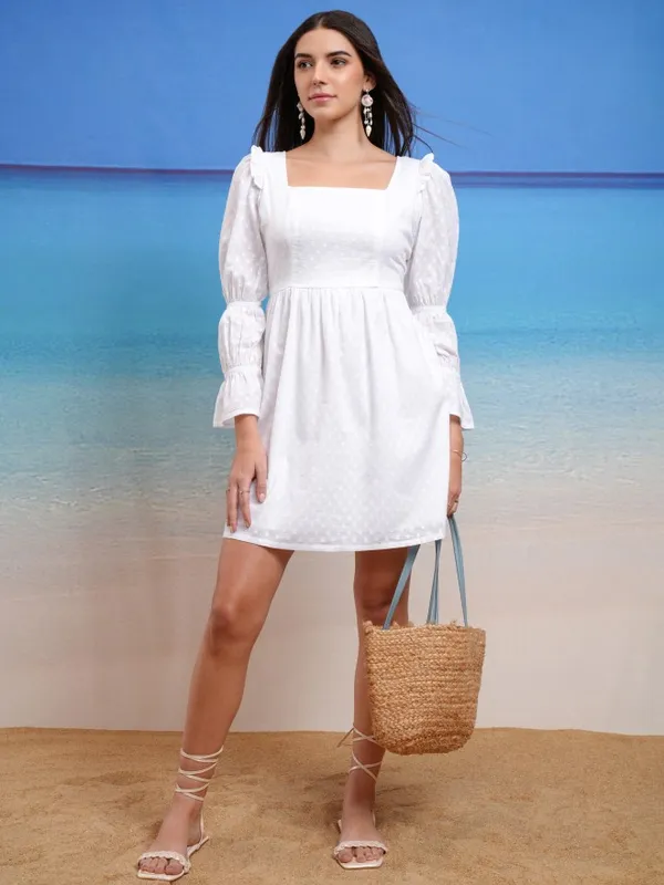 Self Design Fit And Flare Dress