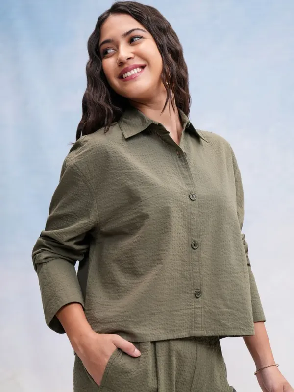 Women Textured Casual Shirt