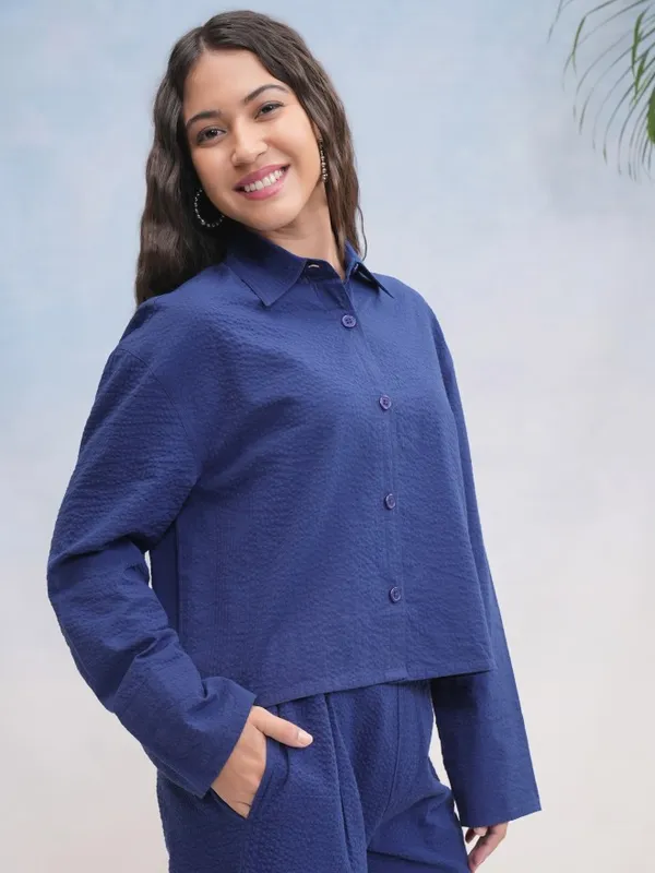 Women Textured Casual Shirt