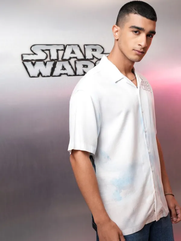 Star Wars Men Printed Relaxed Fit Casual Shirt