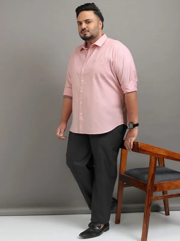 Xtra Ordinary By Highlander Men Peach Solid Regular Fit Casual Shirt