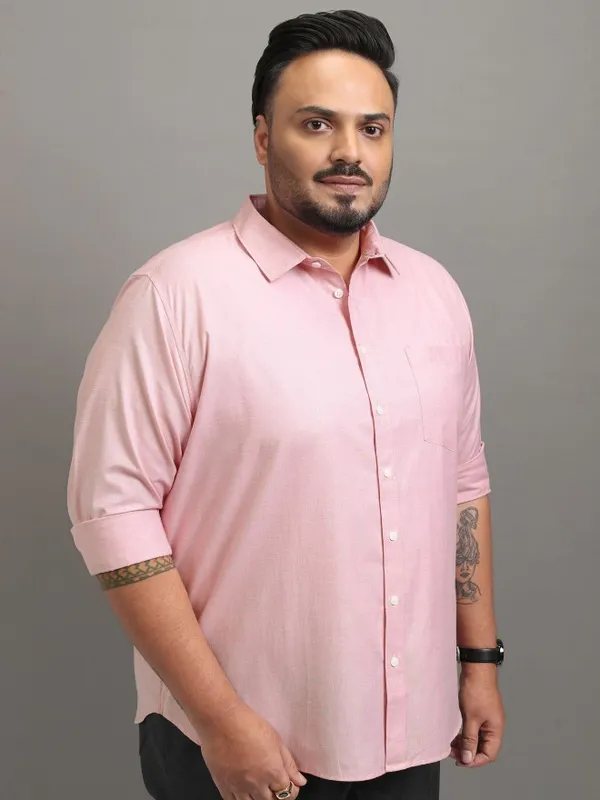 Xtra Ordinary By Highlander Men Peach Solid Regular Fit Casual Shirt