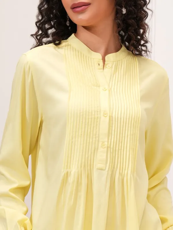 Tokyo Talkies Women Yellow Solid Regular Top