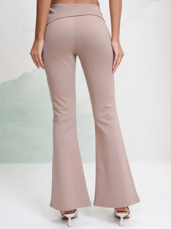Solid Flared Casual Trouser