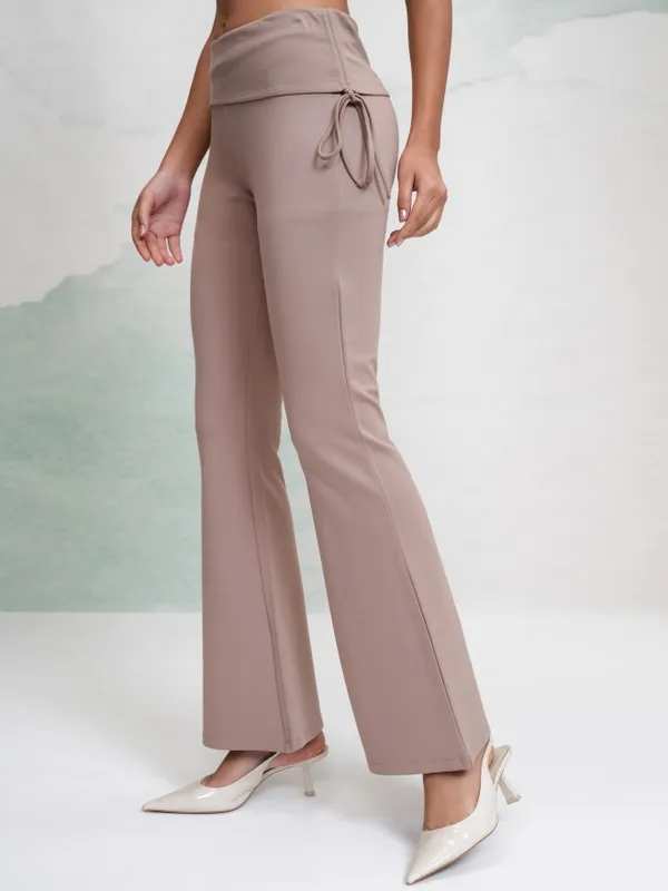 Solid Flared Casual Trouser