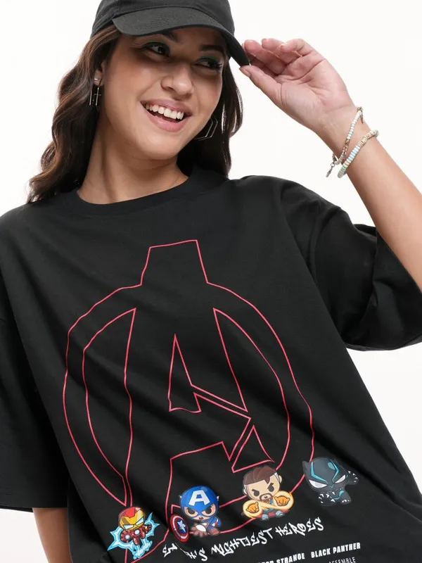 Avengers Printed Oversized Fit T-Shirt