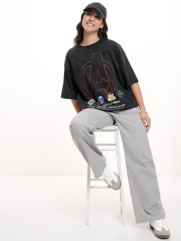 Avengers Printed Oversized Fit T-Shirt