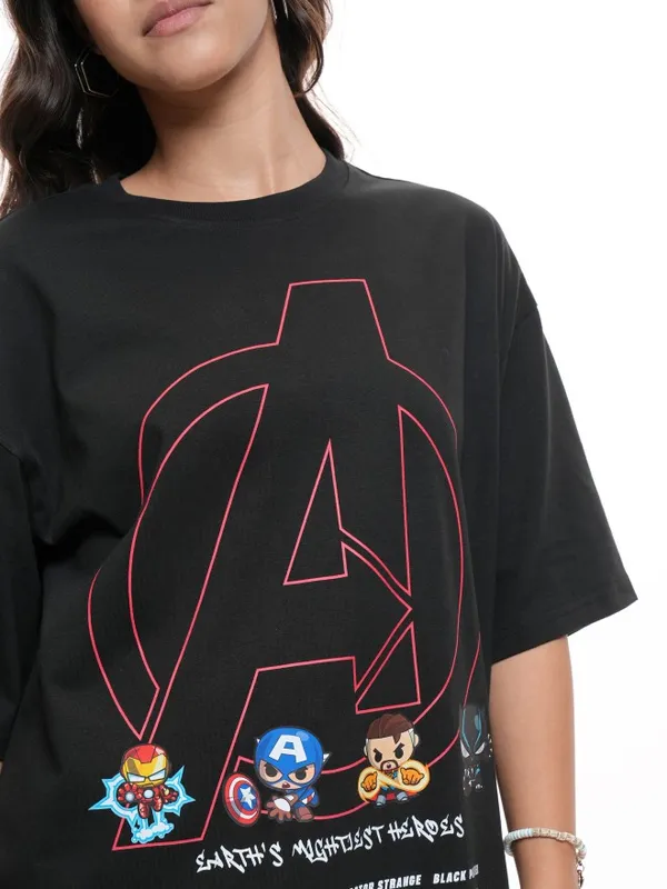 Avengers Printed Oversized Fit T-Shirt