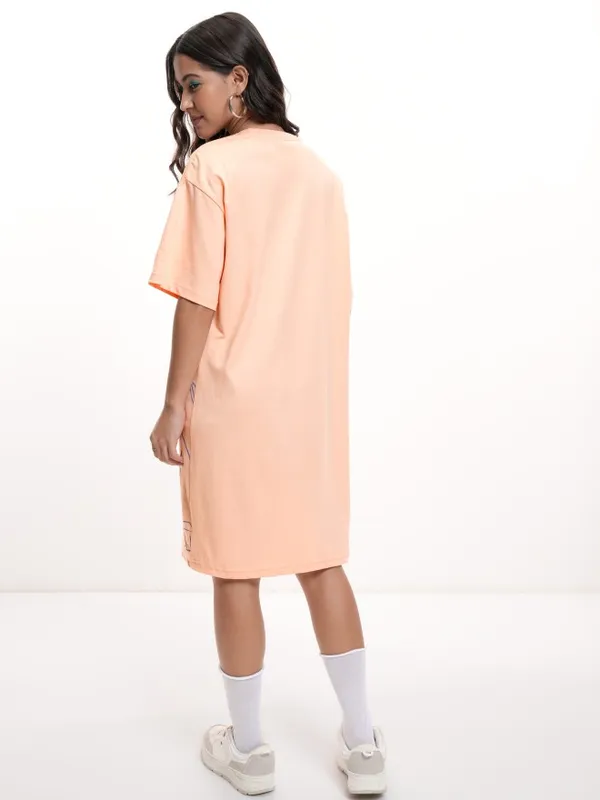 Disney By Tokyo Talkies Women Peach Thumper Printed T-shirt Dress