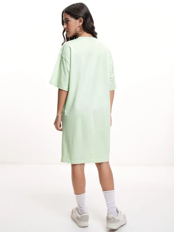 Disney By Tokyo Talkies Women Green Thumper Printed T-shirt Dress